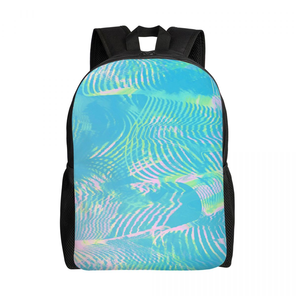 Laptop Accessories For College - Custom Wave-green Abstract Texture Backpack for