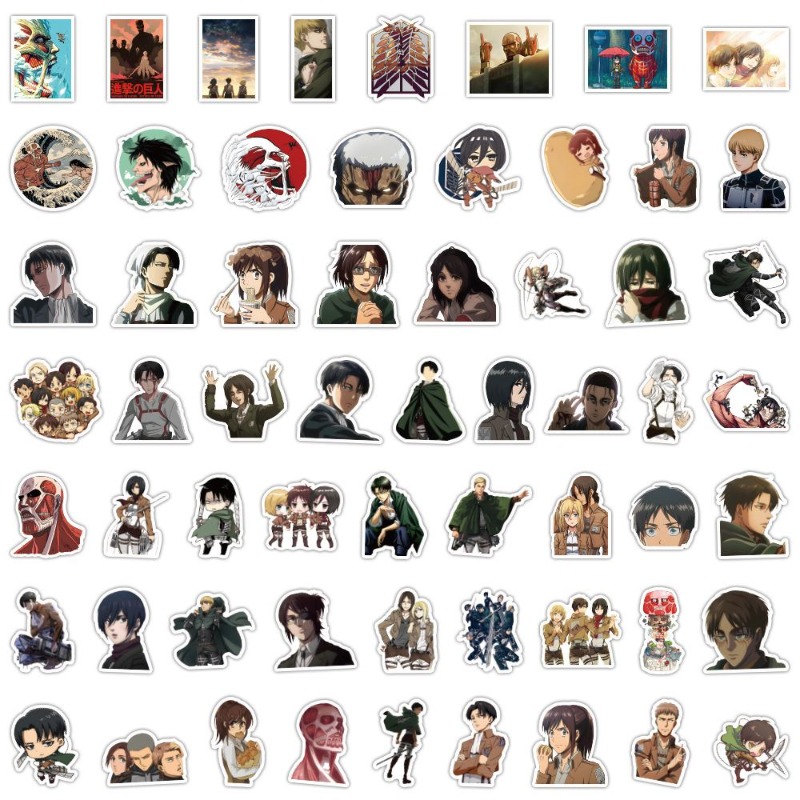 Laptop Accessories Parts - 60Pcs Attack on Titan Anime Stickers
