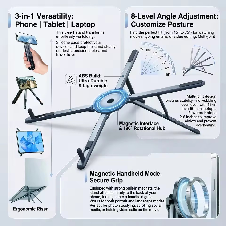 Portable Magnetic Phone Holder - огляд і ціна Laptop Accessories Holder