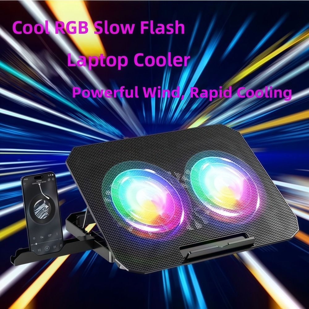 Two Fan Laptop Cooler RGB with - огляд і ціна Laptop Accessories Cooling Pad