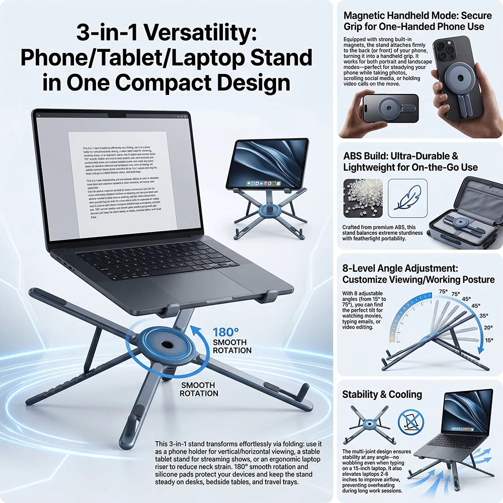 Portable Magnetic Phone Holder - огляд і ціна Laptop Accessories Holder